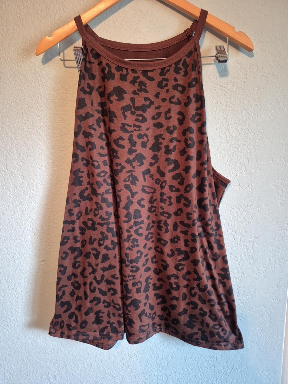 SHEIN Brown Leopard Print Racerback Tank Top - Picture 3 of 4